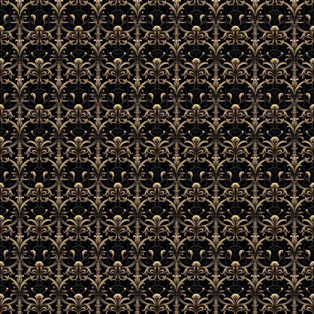 Classic Gold Black Victorian Damask Royal Style Decorative