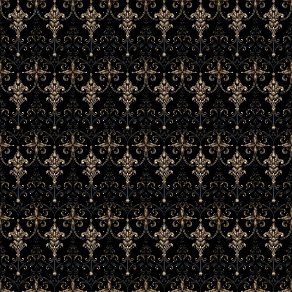 Dark Elegant Baroque Scroll Antique Style Decorative Repeat