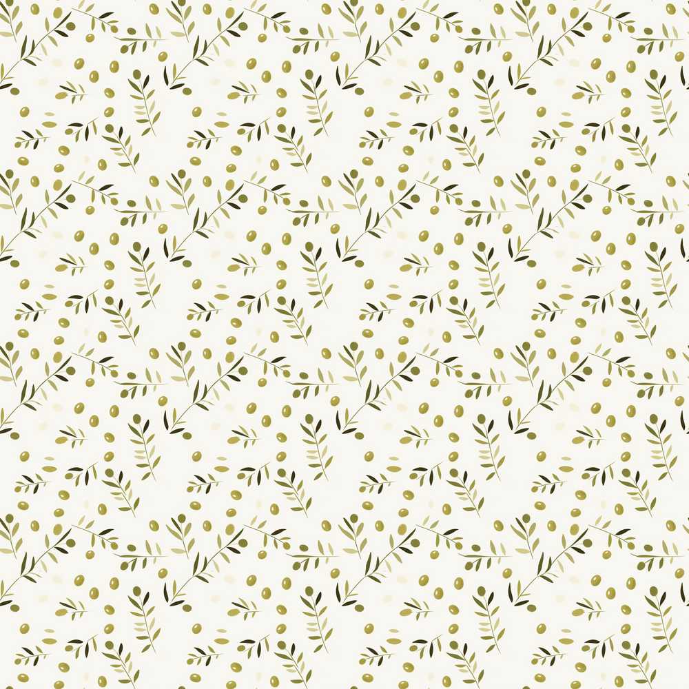 Green Olive Branch Minimal on Light Background Decorative