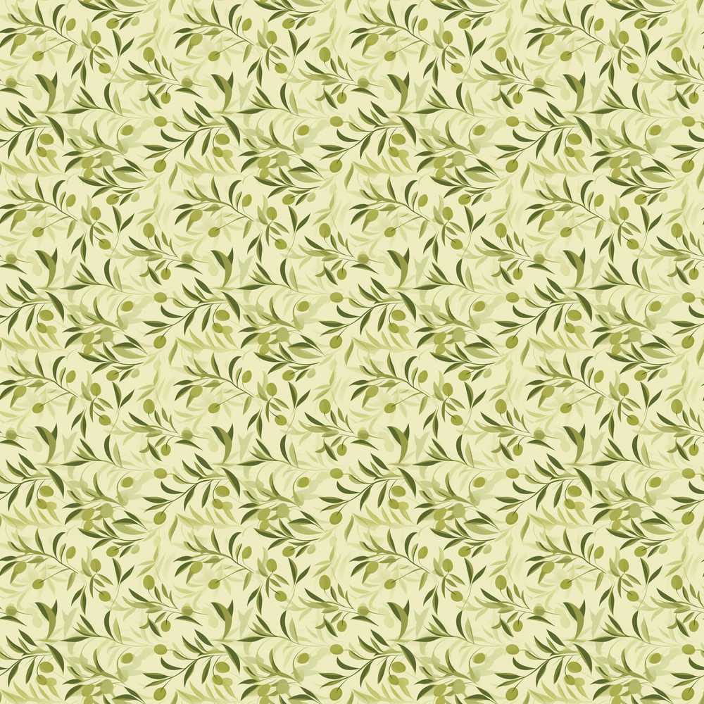 Soft Olive Leaves Watercolor Natural Botanical Wildflower Pattern