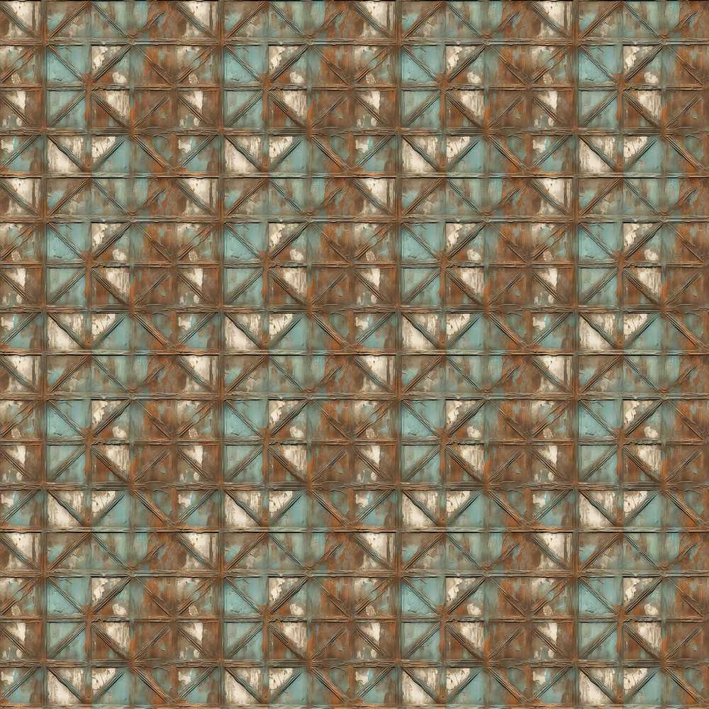Rustic Geometric Metal Texture Weathered Industrial Art Pattern