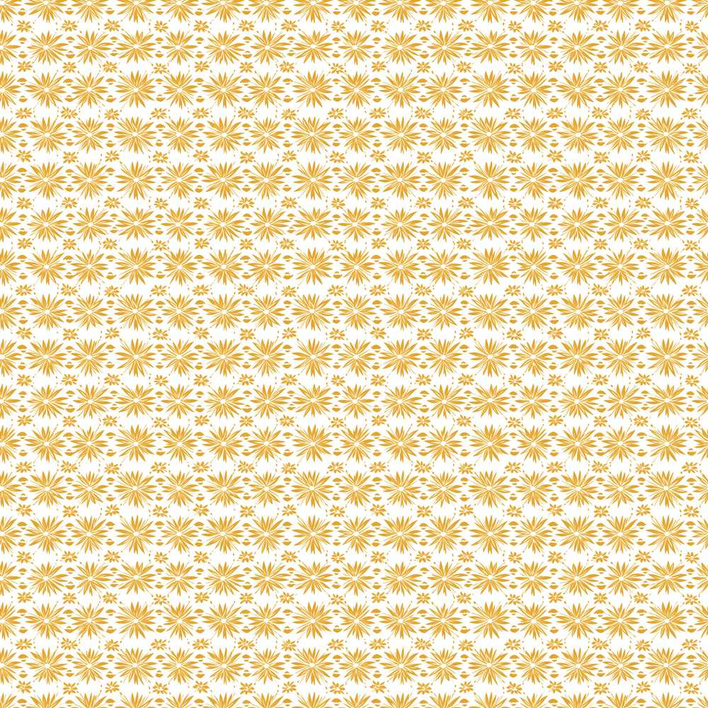 Golden Starburst Floral Elegant Geometric Botanical Wildflower Pattern