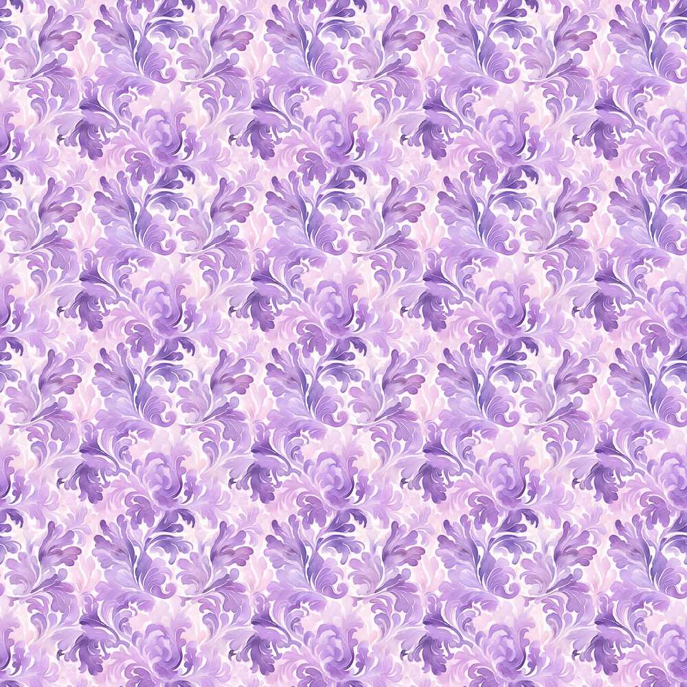 Lavender Ornate Damask Soft Watercolor Floral Vintage Wildflower Pattern