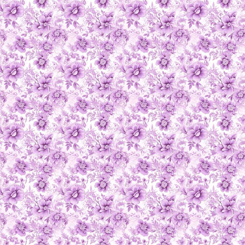 Purple Floral Garden Delicate Botanical Blossom Wildflower Pattern