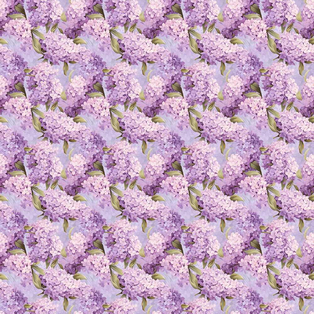 Lilac Hydrangea Floral Soft Romantic Botanical Wildflower Pattern