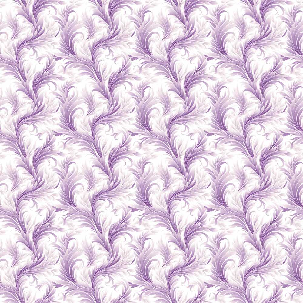 Soft Lavender Feather Swirl Elegant Abstract Floral Wildflower Pattern
