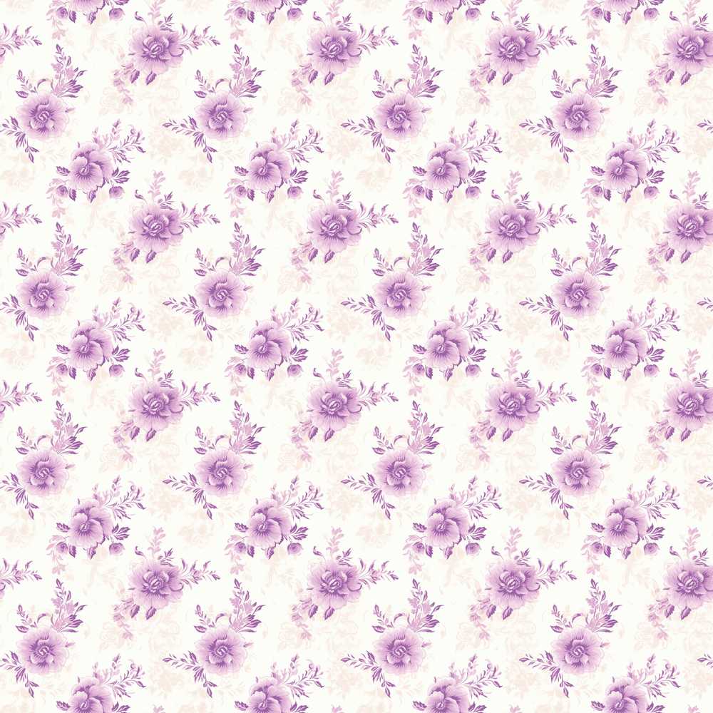 Vintage Purple Small Floral Classic Delicate Botanical Wildflower Pattern
