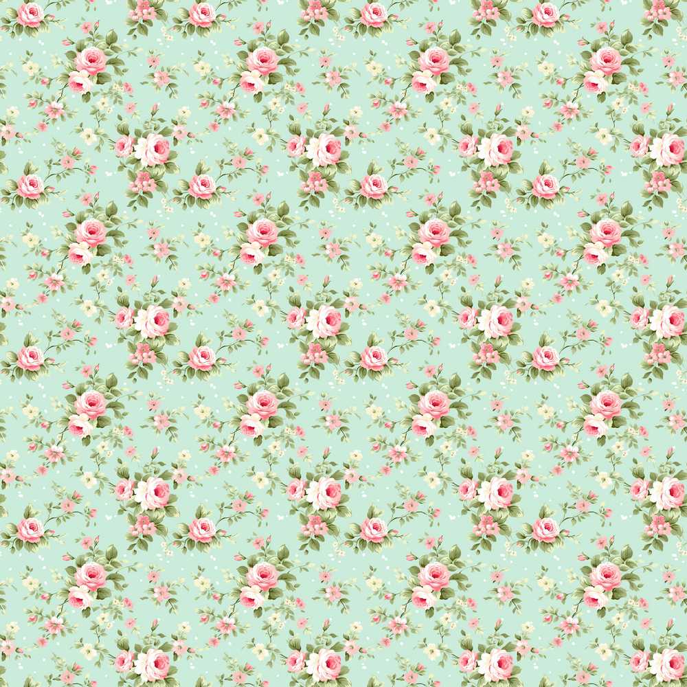 Vintage Pink Rose Floral Pastel Garden Botanical Wildflower Pattern