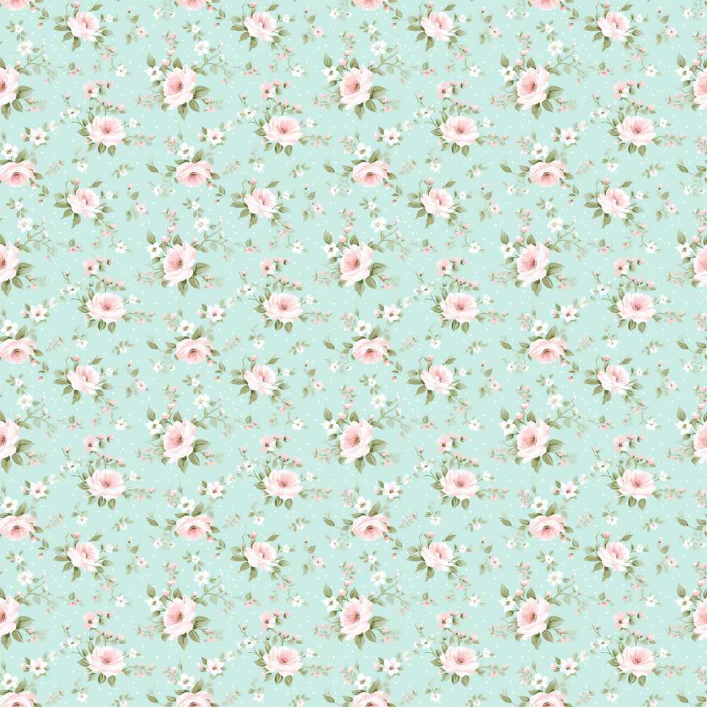 Pink Rose Floral Delicate Vintage Botanical Garden Wildflower Pattern
