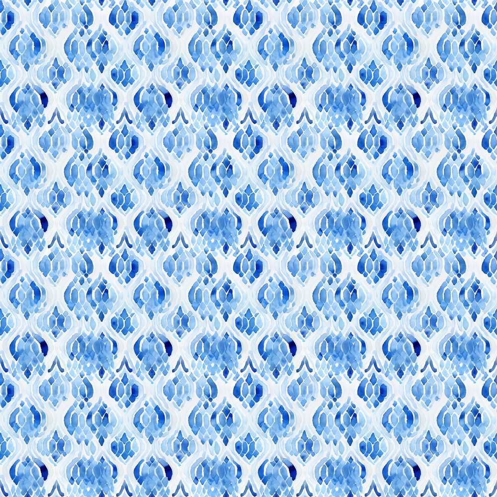 Blue Watercolor Ikat Abstract Soft Artistic Art Texture