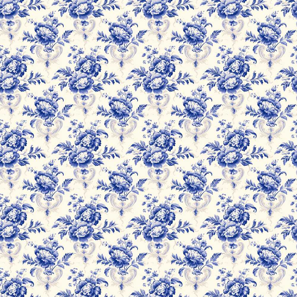 Classic Blue White Vintage Floral Elegant Botanical Style Wildflower