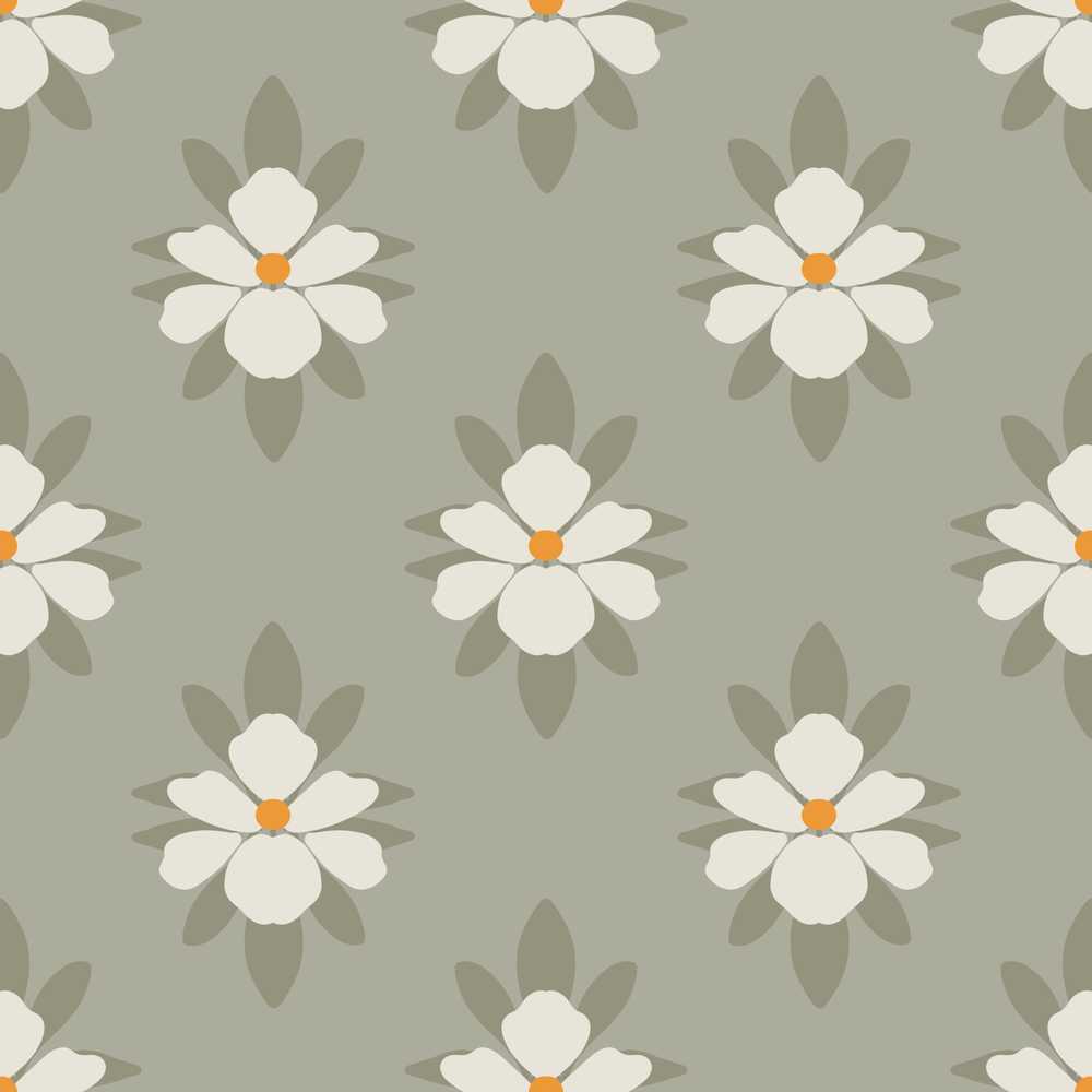 Neutral Daisy Floral Soft Beige Botanical Wildflower Pattern