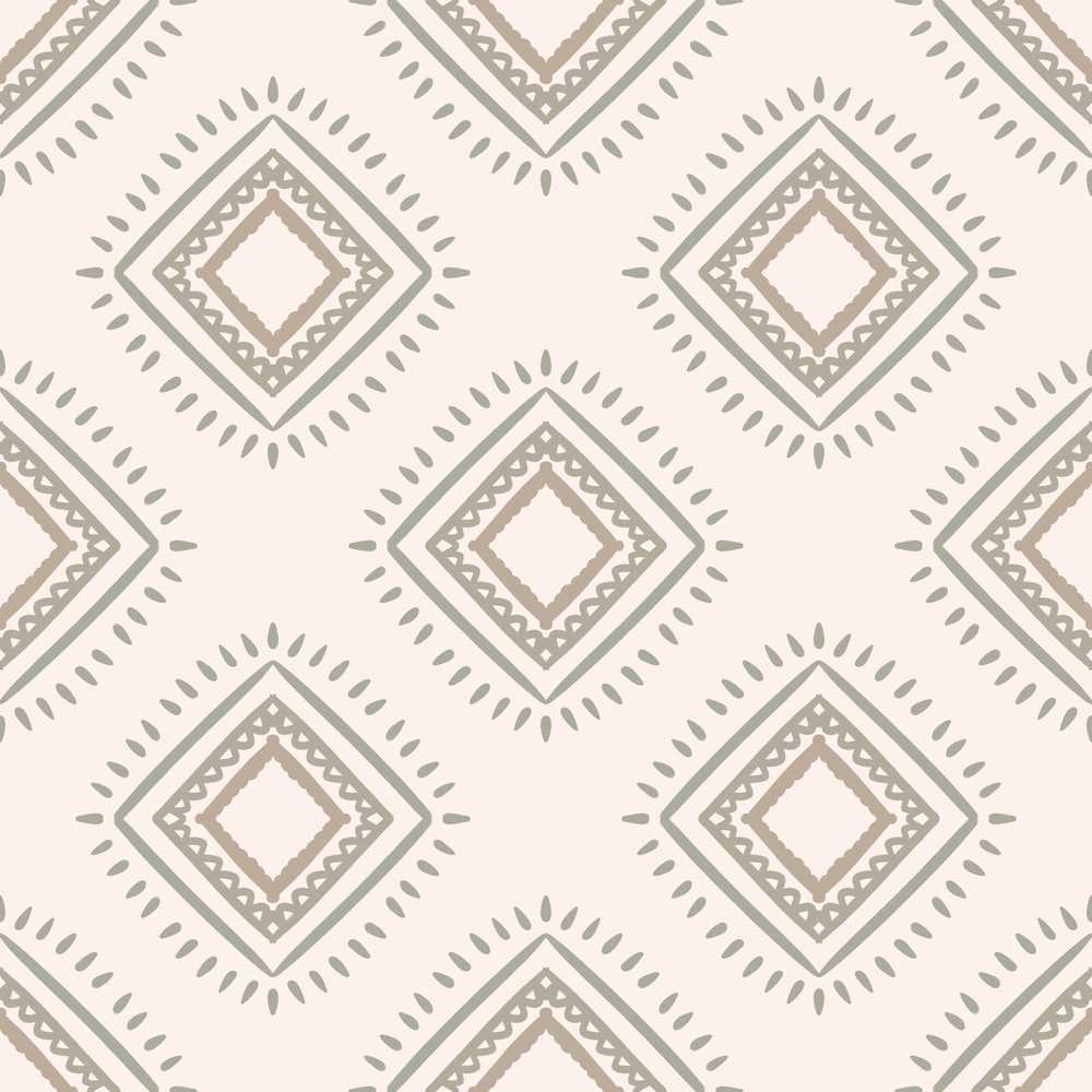 Soft Geometric Diamond Neutral Tribal Style Repeat Pattern