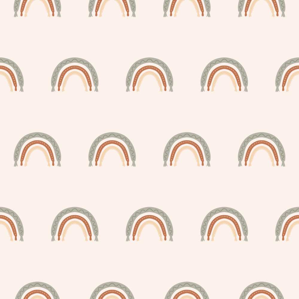 Boho Rainbow Arc Soft Neutral Nursery Decorative Repeat
