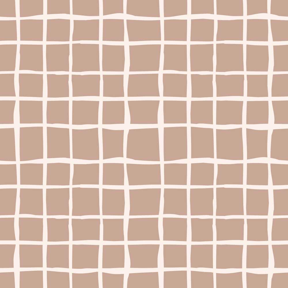 Minimal Grid Line Soft Brown Geometric Repeat Pattern