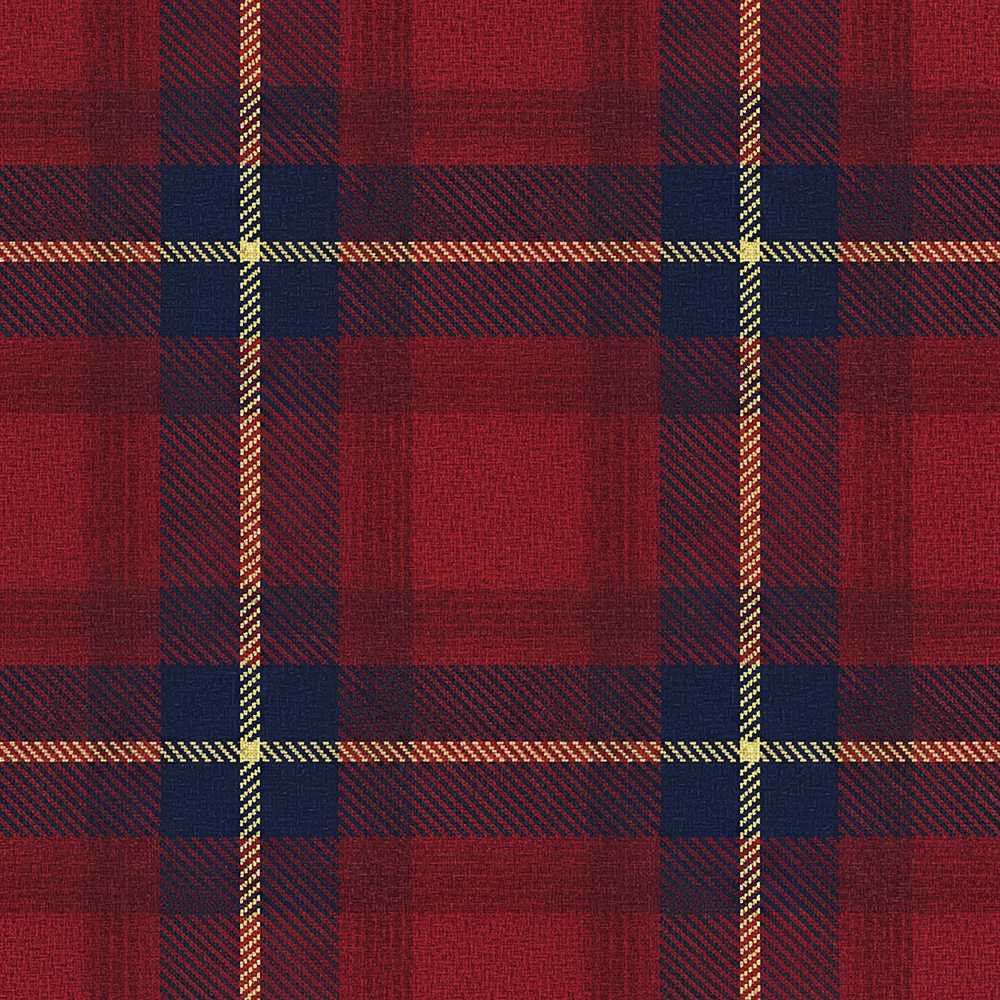 Rich Red Navy Wool Style Tartan Plaid Texture