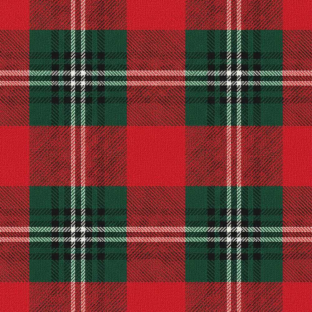 Bright Red Green Scottish Tartan Plaid Texture Art