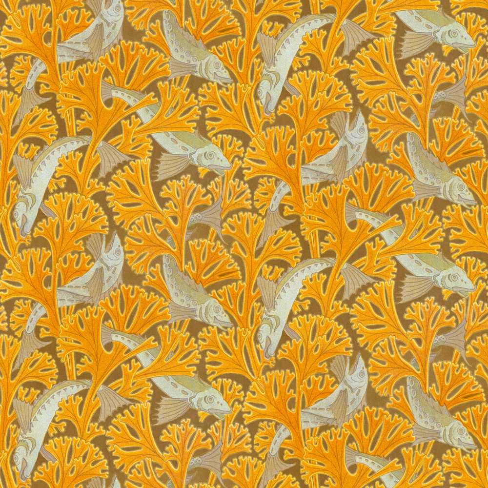 Vintage Fish Coral Ocean Coastal Illustration Pattern Design