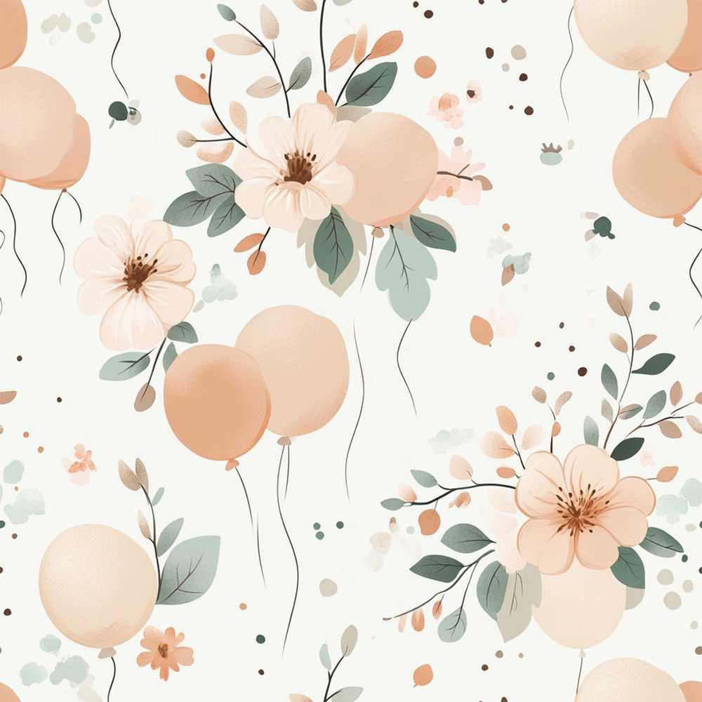Soft Pastel Flowers Abstract Shapes Wildflower Pattern Botanical