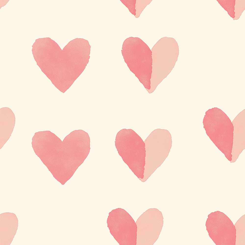 Soft Pink Heart Love Romantic Decorative Repeat Pattern