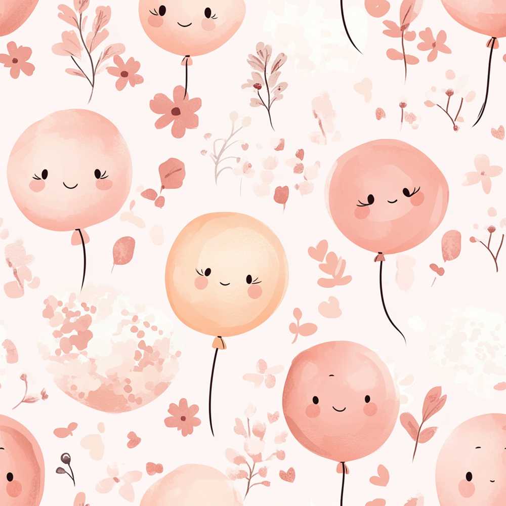 Cute Balloon Pastel Kids Party Decorative Repeat Pattern