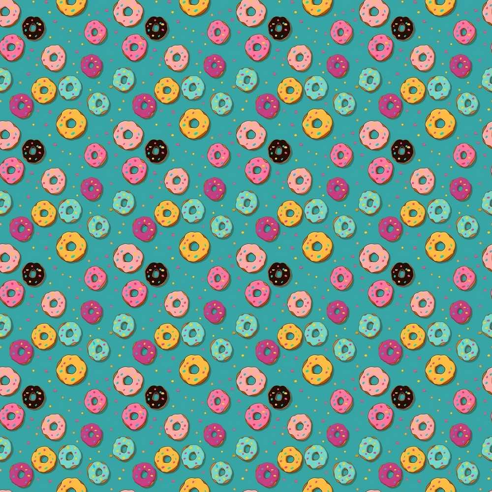 Pastel Donut Sweet Treat Illustration Repeat Pattern Design