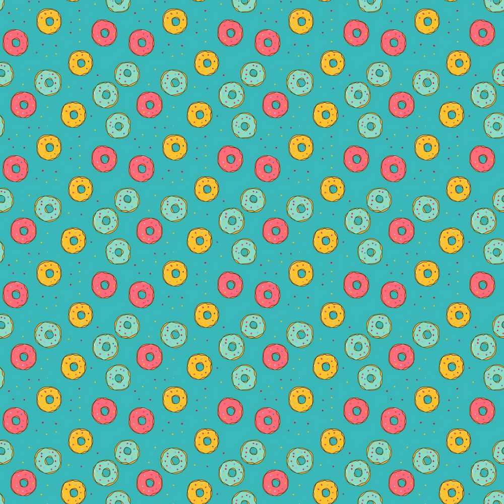 Playful Donut Candy Sprinkle Illustration Repeat Pattern Design