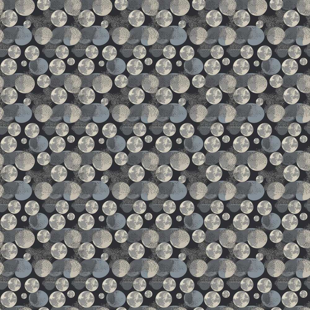 Abstract Moon Phase Pattern on Dark Background Cosmic