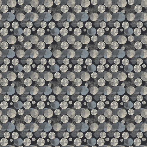 Abstract Moon Phase Pattern on Dark Background Cosmic
