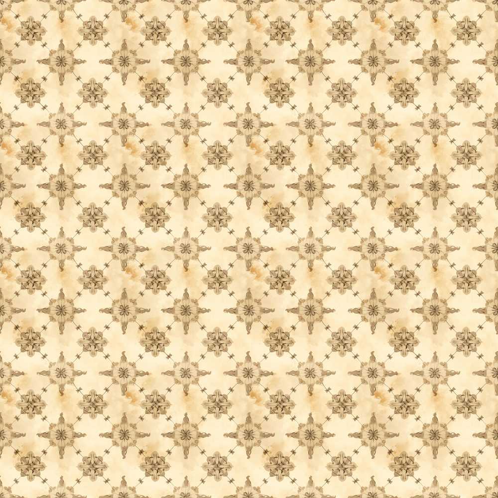Classic Ornamental Tile Pattern in Beige Tones Decorative