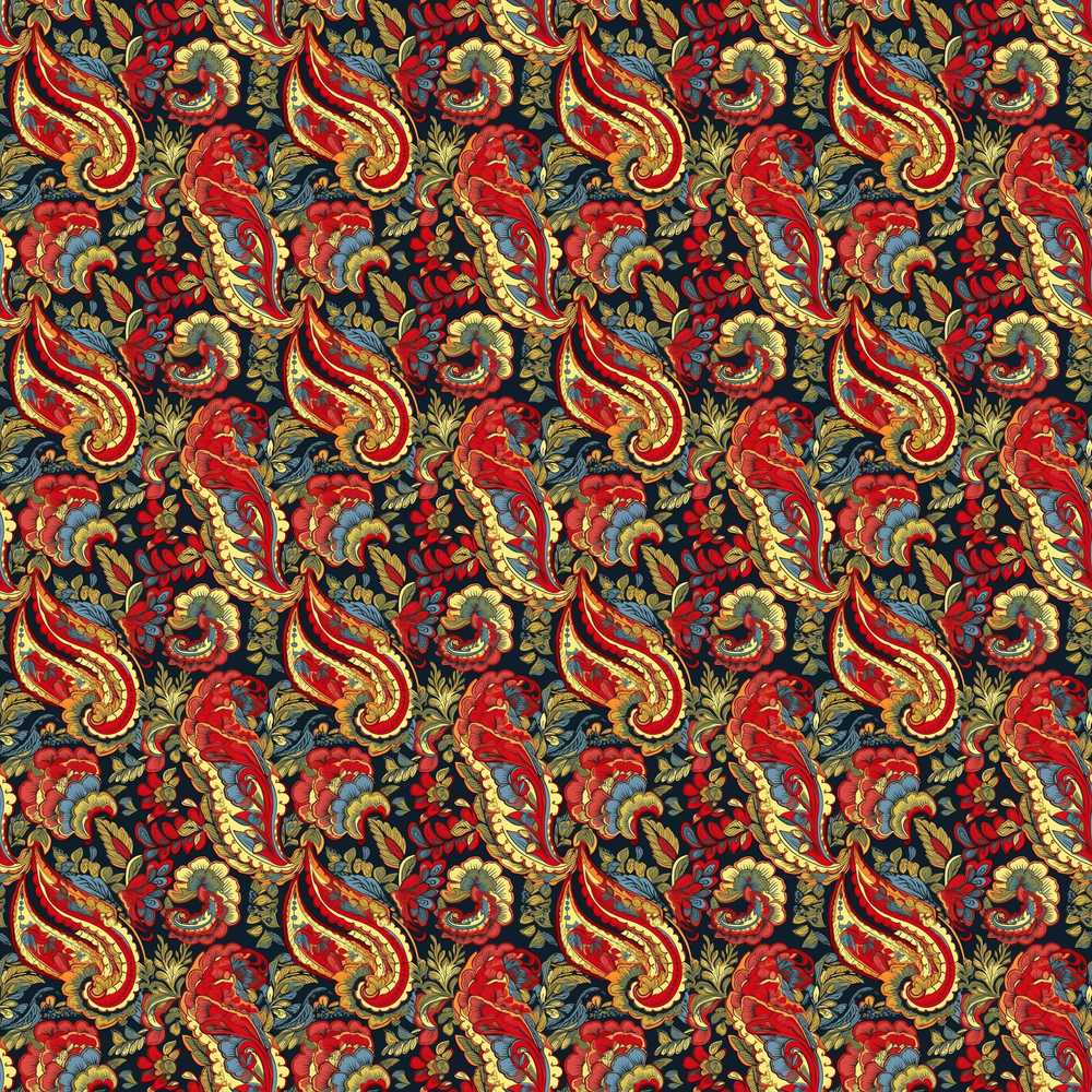 Red Cream Paisley Floral Classic Decorative Pattern Vintage Style