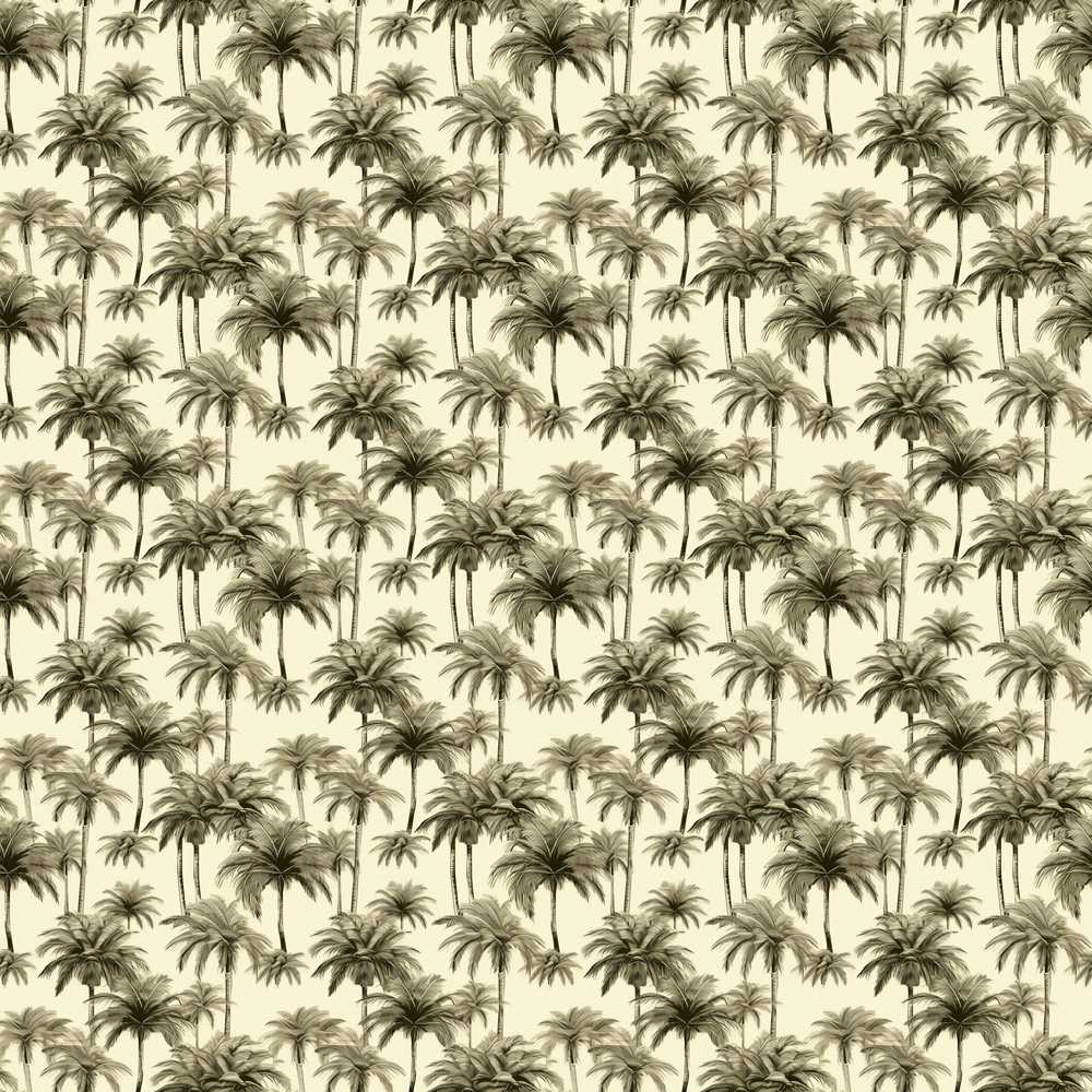 Vintage Sepia Palm Tree Tropical Coastal Neutral Illustration