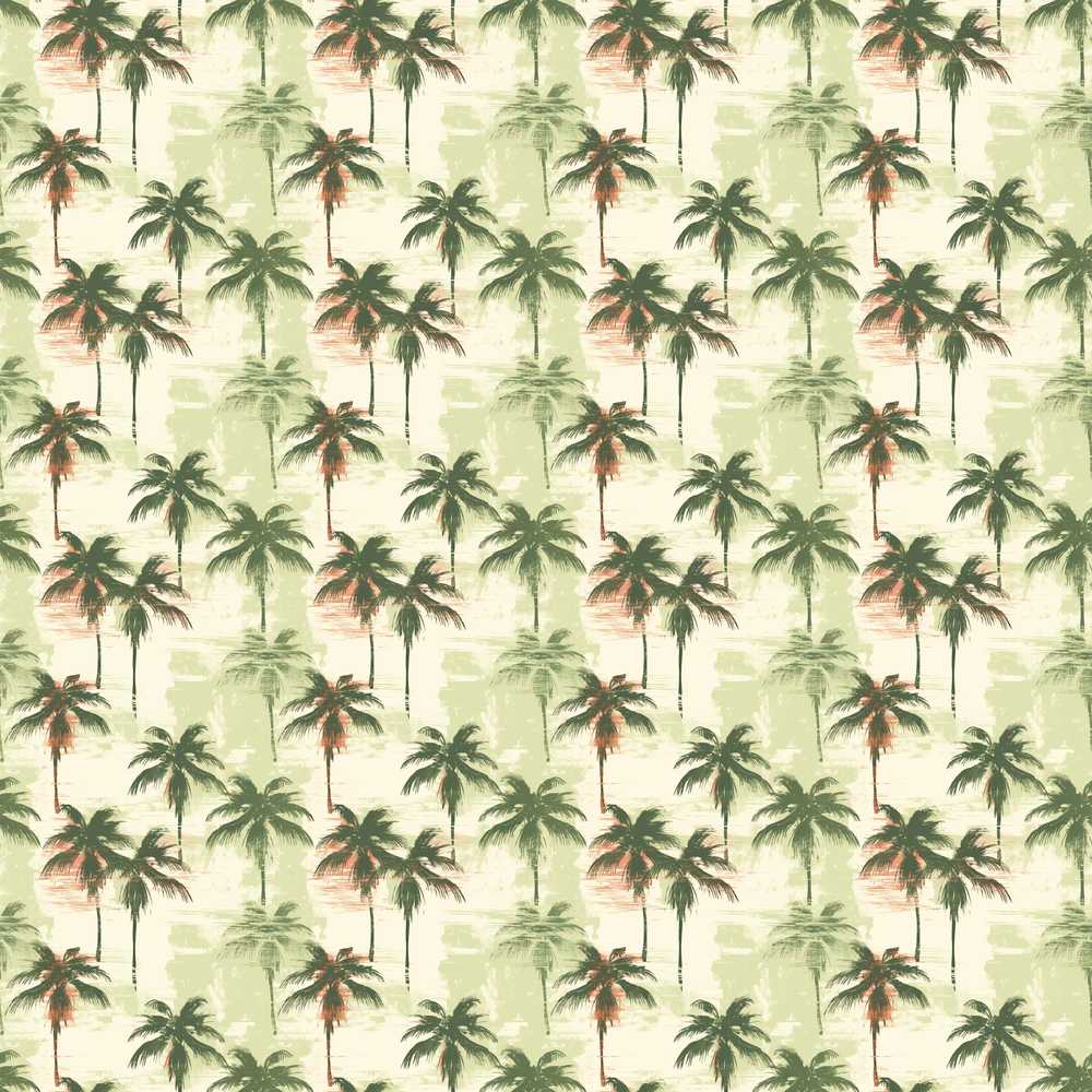 Abstract Palm Tree Grunge Artistic Coastal Illustration Pattern