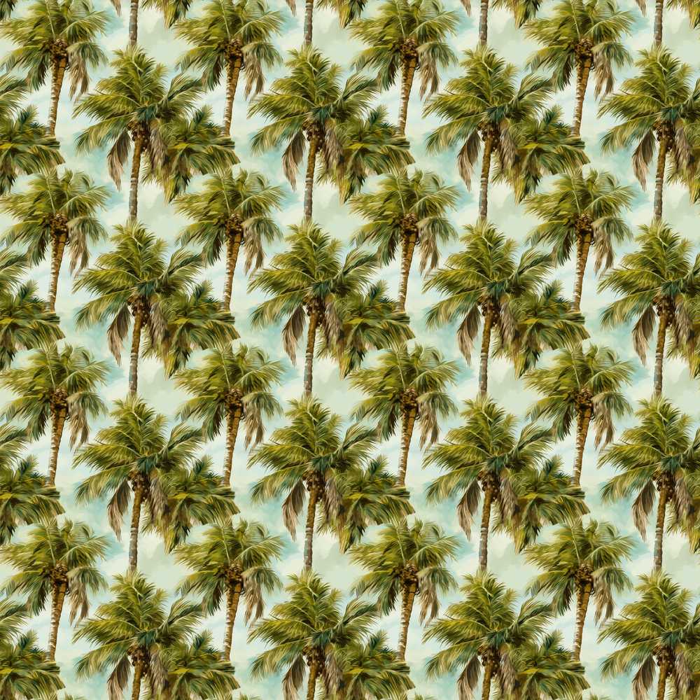 Realistic Tropical Palm Tree Sky Background Coastal Illustration