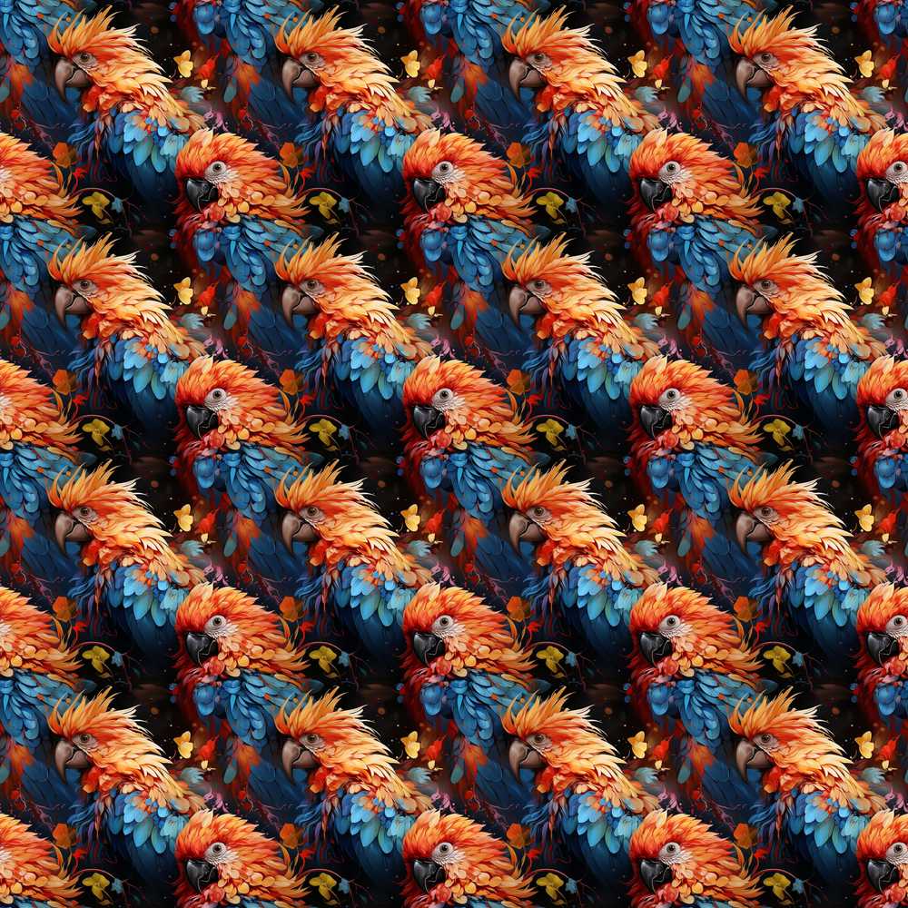 Vibrant Macaw Parrot Tropical Bird Dark Exotic Jungle