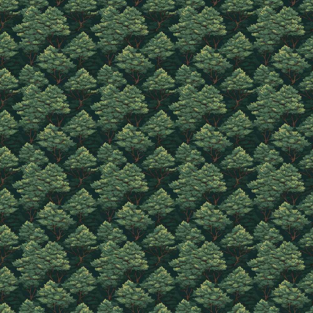 Stylized Pine Tree Forest Artistic Nature Decorative Repeat