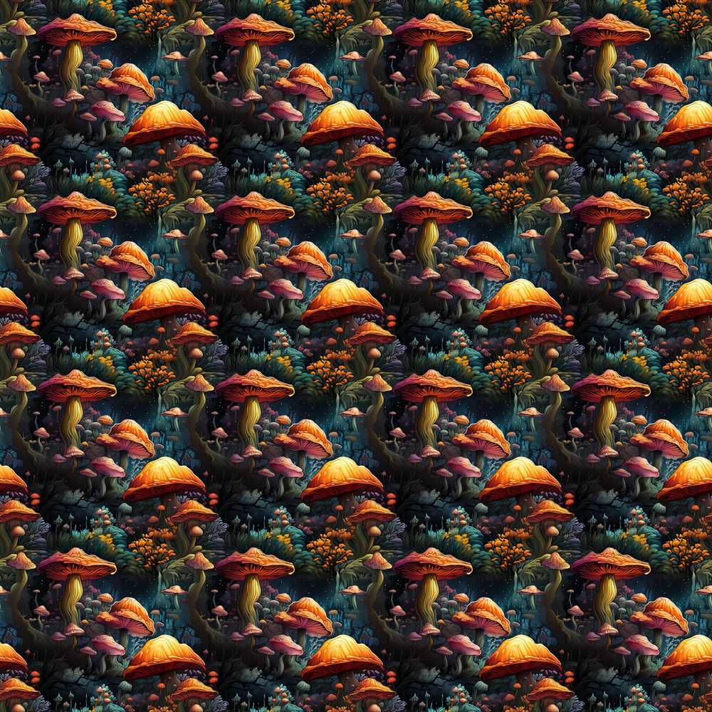 Fantasy Mushroom Forest Magical Woodland Decorative Repeat Pattern