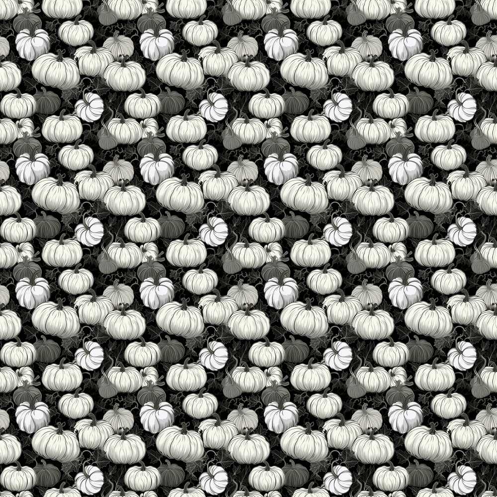 Monochrome Pumpkin Pattern Halloween Theme Spooky Seasonal Design