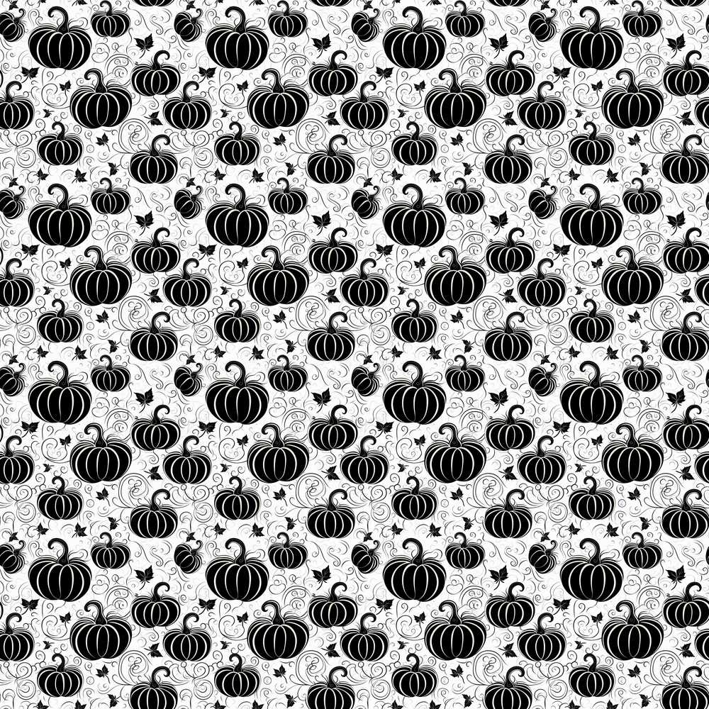 Black and White Pumpkin Illustration Halloween Theme Spooky
