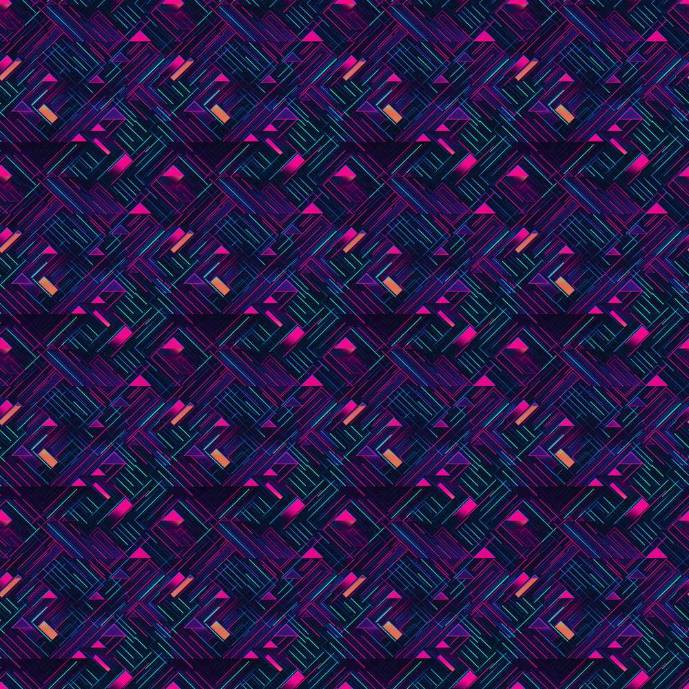 Neon Geometric Lines Abstract Pattern Dark Background Futuristic Style