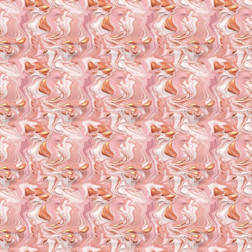 Glossy Peach Marble Flow Metallic Fluid Abstract Art