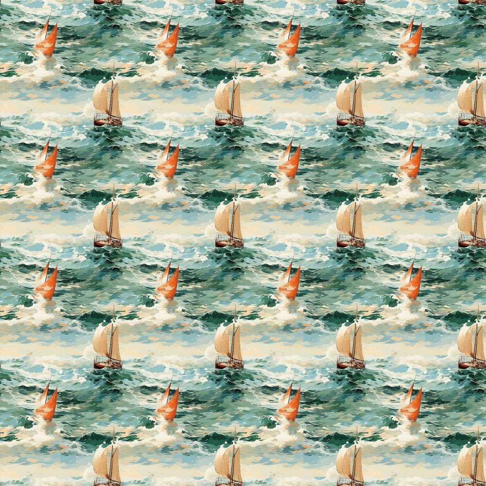 Classic Sailing Boats Rough Sea Artistic Ocean Waves