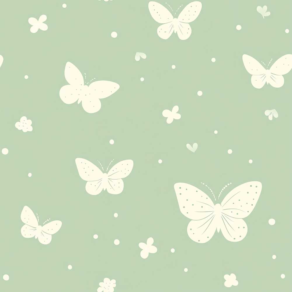 Minimal Butterfly Silhouette Soft Green Background Illustration Repeat