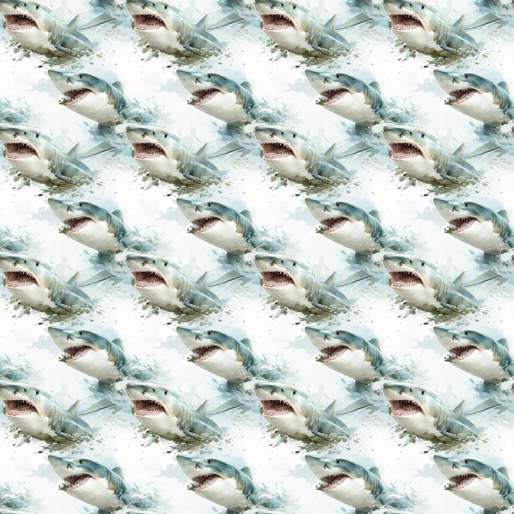 Realistic Shark Splash Water Ocean Predator Coastal Illustration