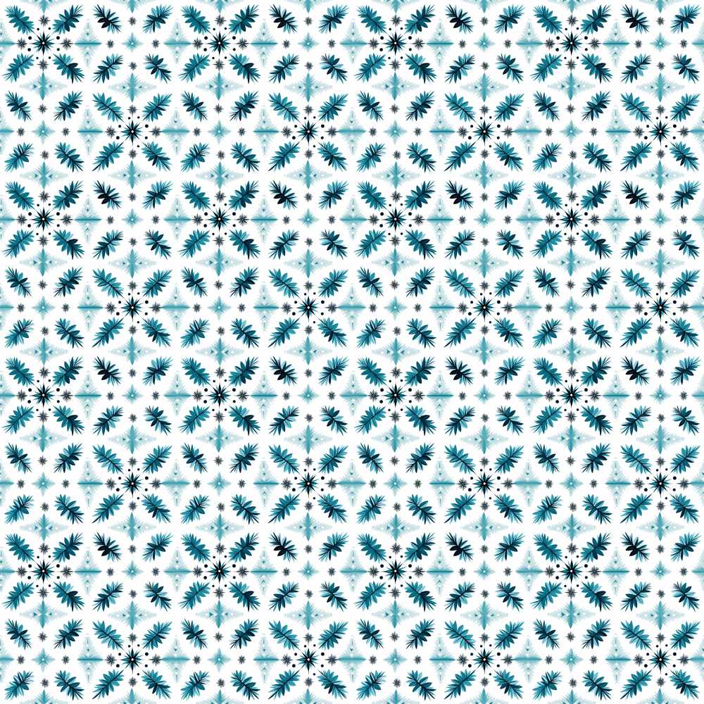 Teal Snowflake Geometric Winter Decorative Background Festive Holiday