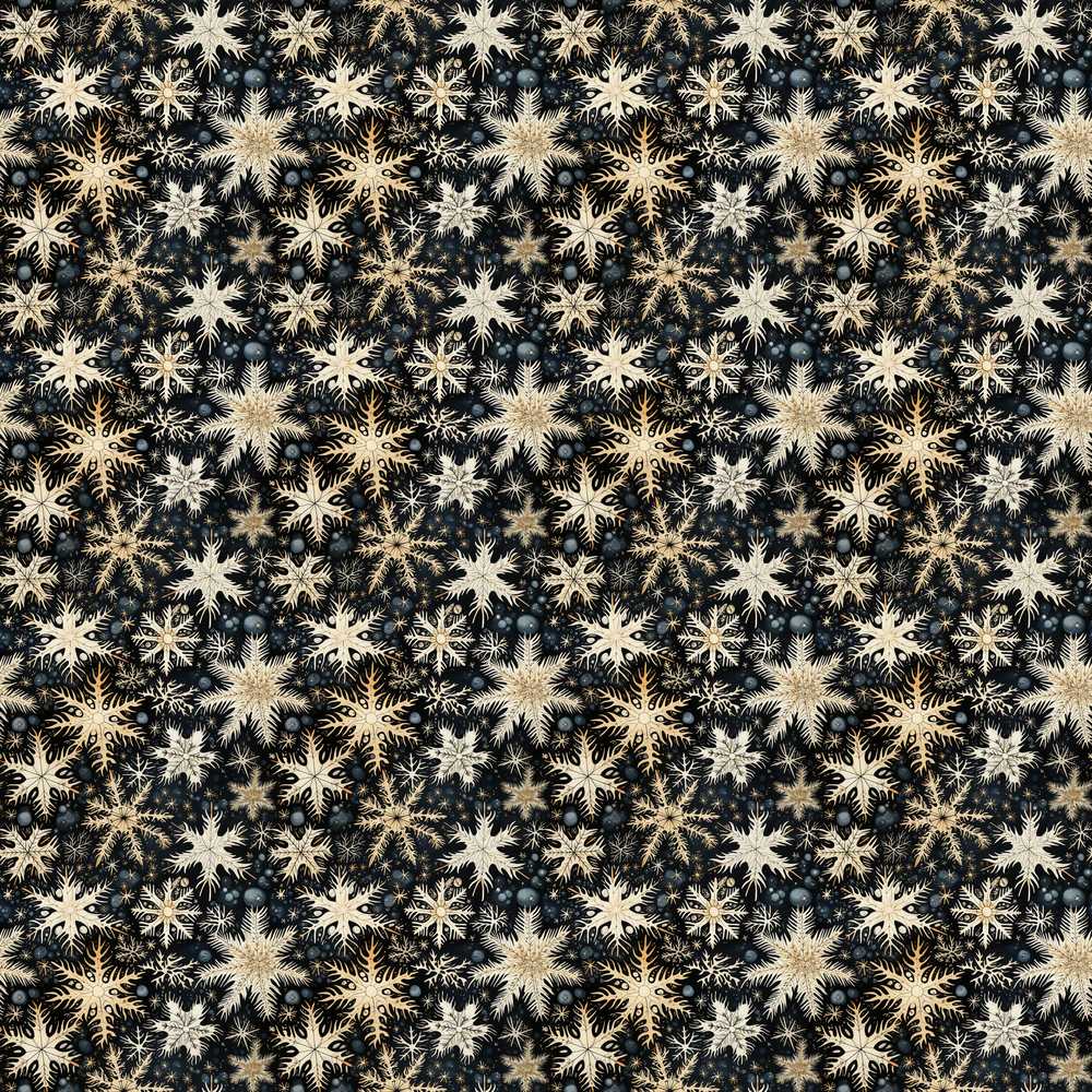 Elegant Gold Snowflake Dark Winter Night Sky Background