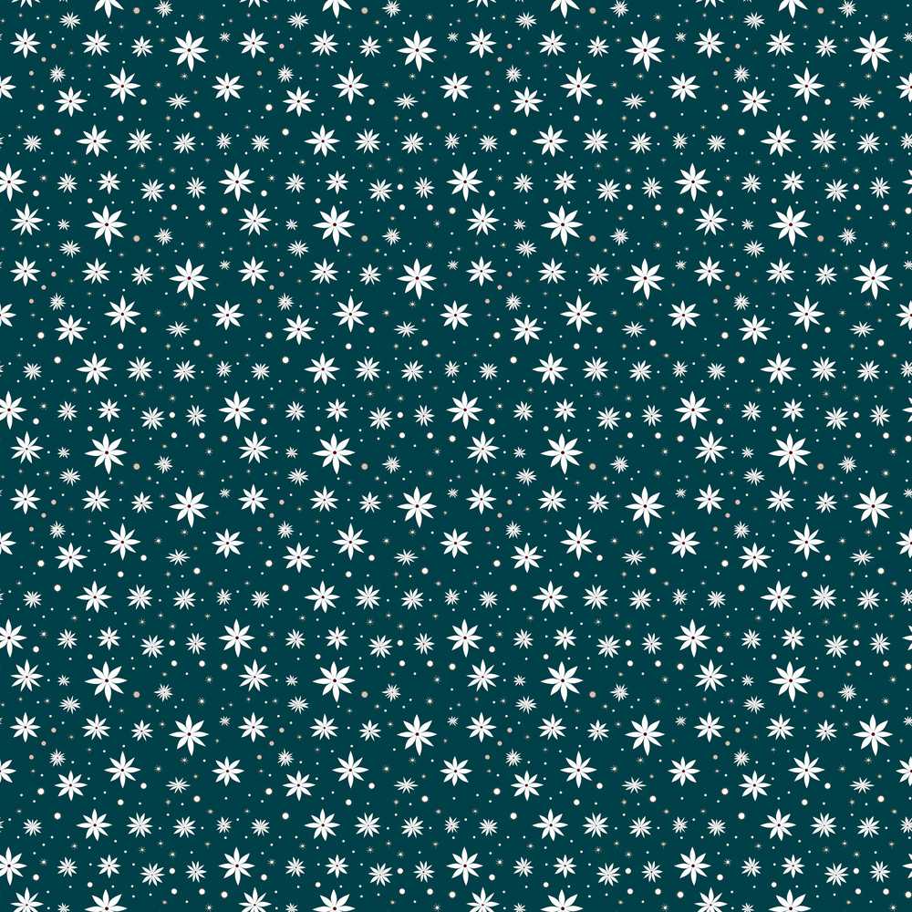 Teal White Star Snowflake Simple Winter Background Festive
