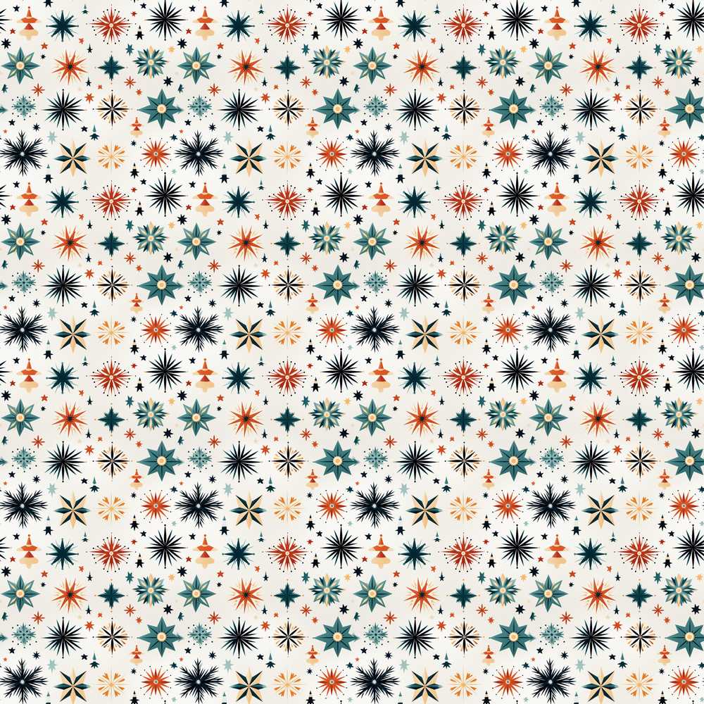 Retro Mid Century Starburst Vintage Holiday Background Decorative