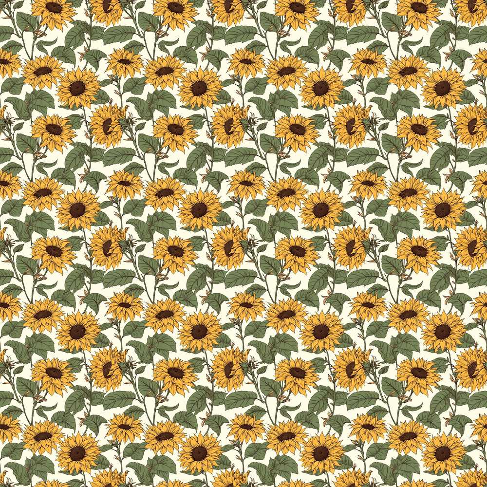 Classic Sunflower Floral Natural Botanical Garden Wildflower Pattern