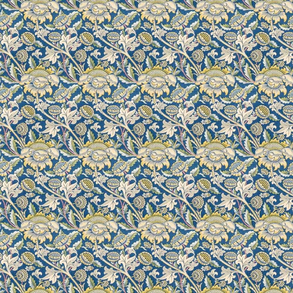 Vintage Blue Floral Leaf Classic Botanical Garden Wildflower Pattern